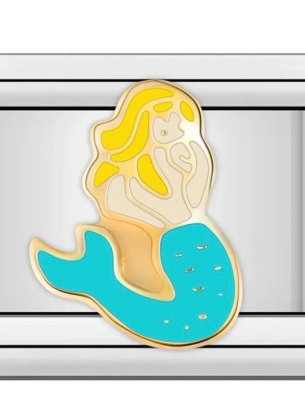 5 for $15 Mermaid Enamel Italian Charm Gold Blue Bracelet Link